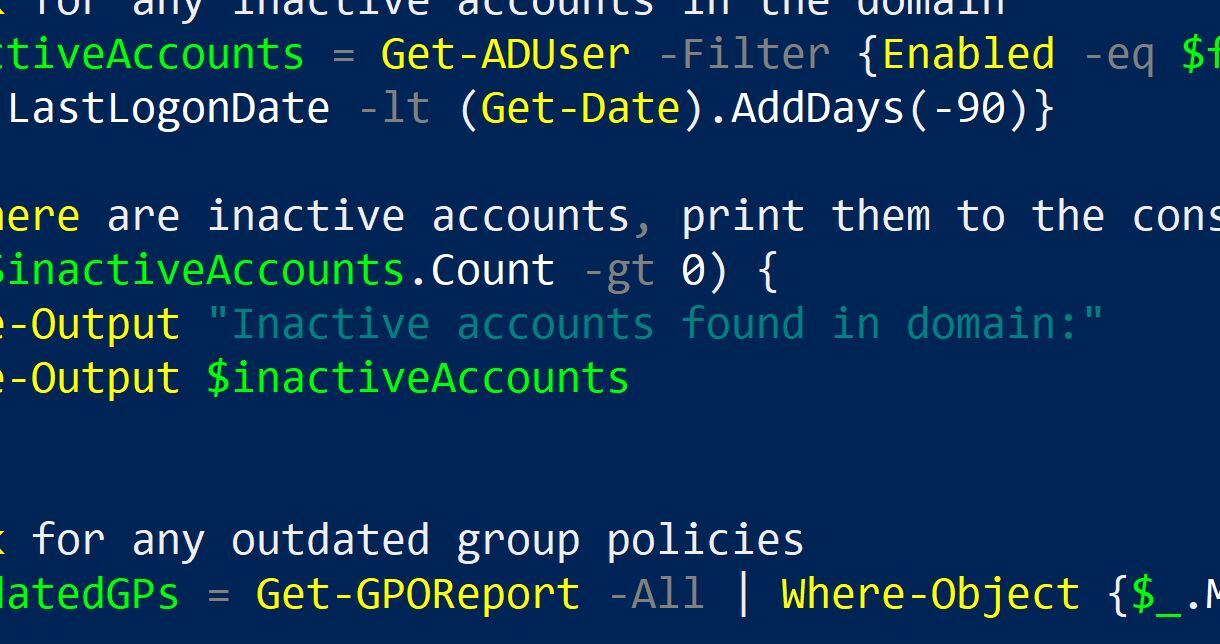 Powershell Active Directory Vulnerability Script