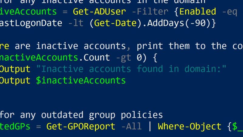 Powershell Active Directory Vulnerability Script